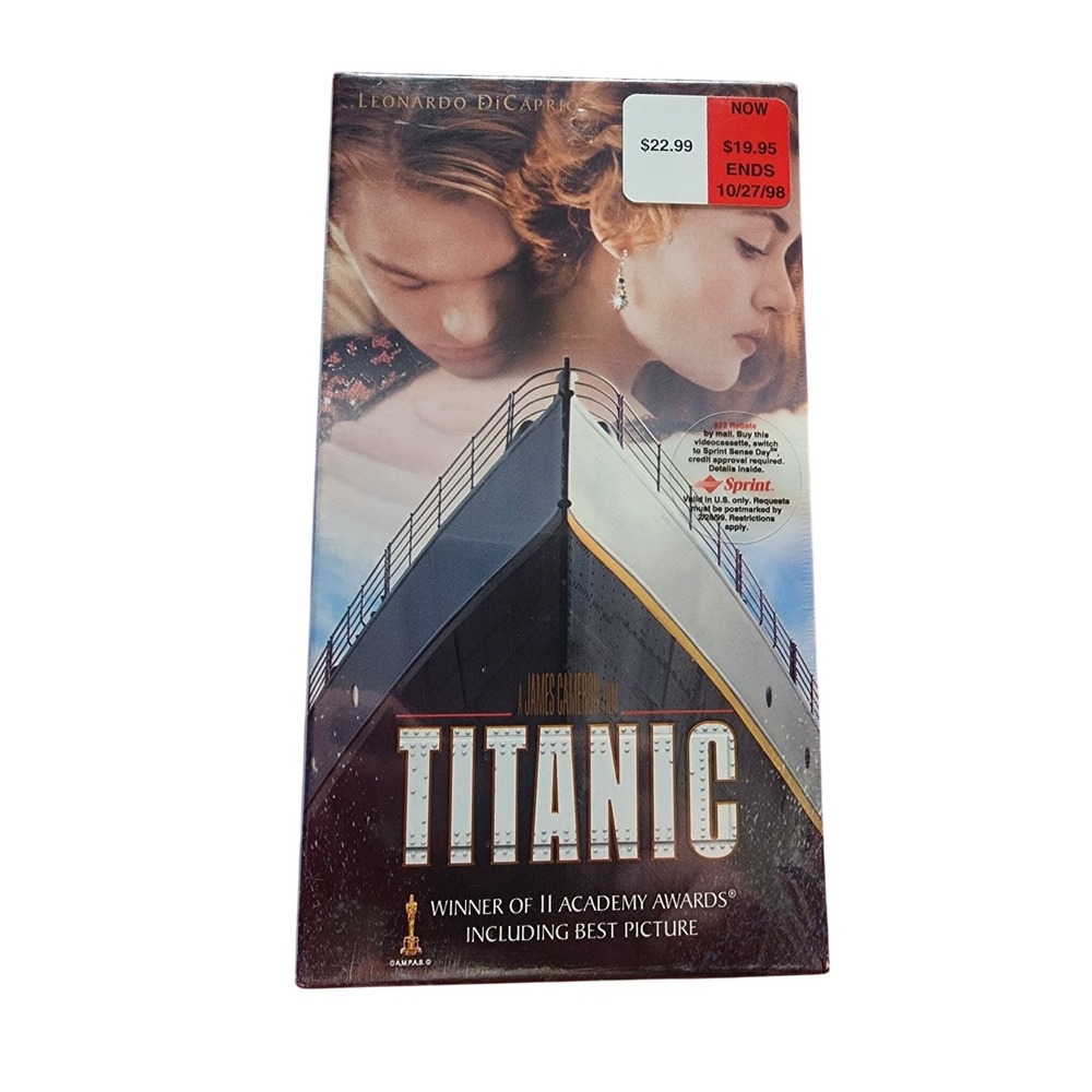 Titanic VHS 1998 Movie Factory Sealed Leonardo DiCaprio James Cameron Vintage